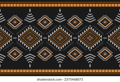 Geometric design fabric pattern, seamless, wallpaper, clothing, carpet, fiber, yarn and shawl. Asian Indian. Abstract background.