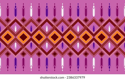 Geometric design fabric pattern, seamless, wallpaper, clothing, carpet, fiber, yarn and shawl. Asian Indian. Abstract background.