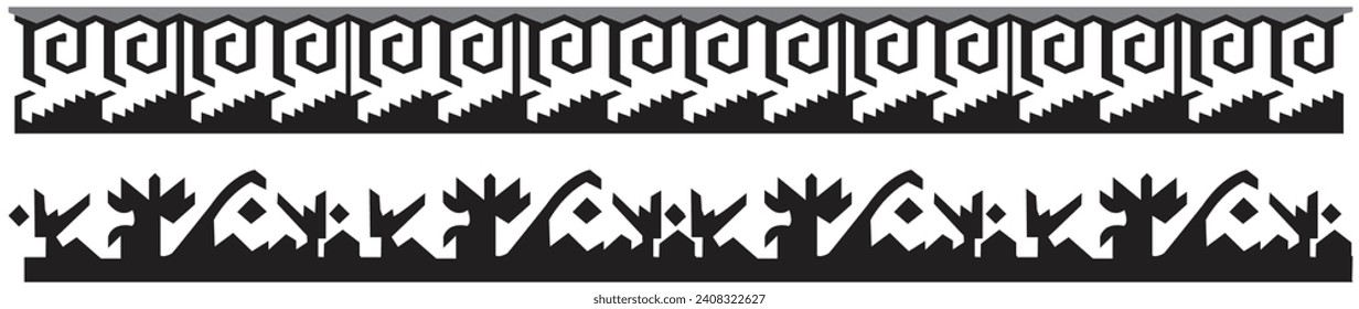 Geometric design fabric pattern, seamless, Tribal ethnic pattern in black and white color, Design for bakcground or frame
