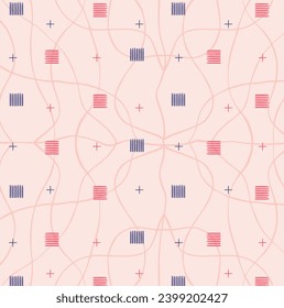 Geometric design for fabric, textile print, wrapping paper, cover.Vector Illustration.