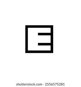 geometric design featuring a capital letter E centered within a square frame