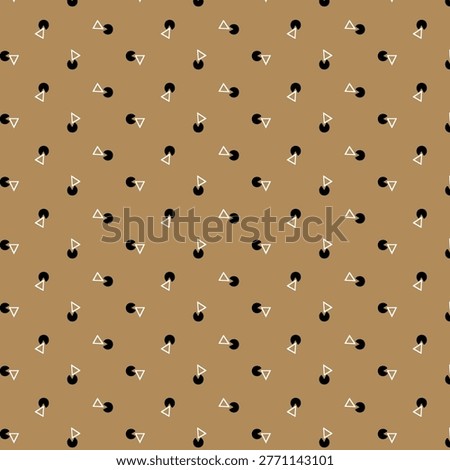 Geometric design featuring clean lines, repeating shapes, and balanced symmetry. Modern abstract pattern with circles, triangles, and grids, ideal for fabric printing, textiles, wallpaper, fashion, and seamless surface design.