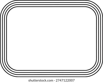 A geometric design featuring concentric rectangles with rounded corners Vector