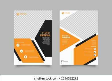 Volante de diseño geométrico, folleto, diseño de portada de folletos con espacio para fondo fotográfico, plantilla de ilustración vectorial en tamaño A4