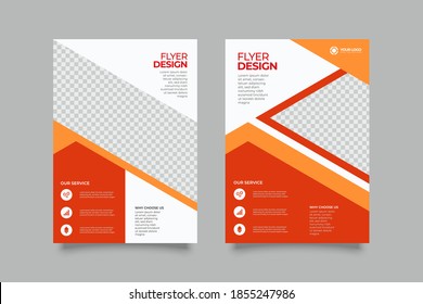 Geometric design flyer, pamphlet, brochure cover design layout with space for photo background, vector illustration template in A4 size