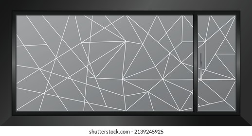 Geometric design for glass partition cut out film. Glass graphics design for corporate and residential spaces.