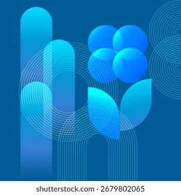 Geometric Design with Gradient, Abstract background, printed posters, banners, concept templates. Color gradient shapes, retro shapes lines, figures. Vector illustrations. Bright colors