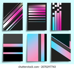 Geometric design with gradient textures for poster, flyer, brochure cover, card, typography, or other printing products. Vector illustration.
