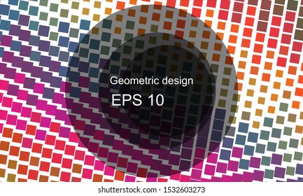 Geometric design halftone. Multicolor, rainbow vector layout with lines, rectangles. Decorative design in an abstract style with rectangles. EPS 10 Vector