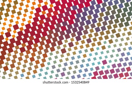 Geometric design halftone with a set of colorful abstract circles. Multicolor, rainbow vector layout with lines, rectangles. Decorative design in an abstract style with rectangles. EPS 10 Vector