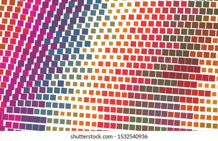 Geometric design halftone with a set of colorful abstract circles. Multicolor, rainbow vector layout with lines, rectangles. Decorative design in an abstract style with rectangles. EPS 10 Vector