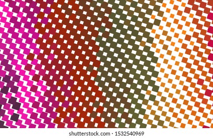 Geometric design halftone with a set of colorful abstract circles. Multicolor, rainbow vector layout with lines, rectangles. Decorative design in an abstract style with rectangles. EPS 10 Vector
