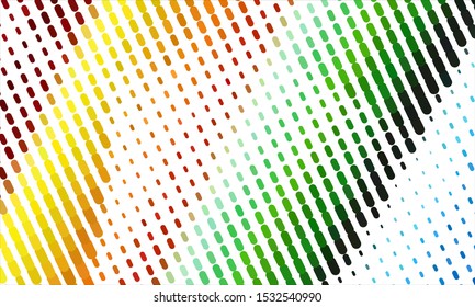 Geometric design halftone with a set of colorful abstract circles. Multicolor, rainbow vector layout with lines, rectangles. Decorative design in an abstract style with rectangles. EPS 10 Vector