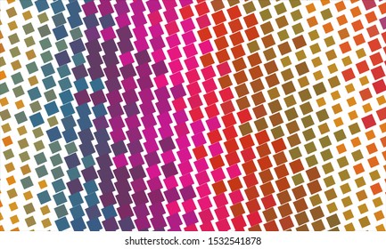 Geometric design halftone with a set of colorful abstract circles. Multicolor, rainbow vector layout with lines, rectangles. Decorative design in an abstract style with rectangles. EPS 10 Vector