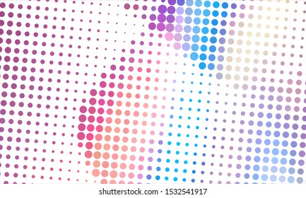 Geometric design halftone with a set of colorful abstract circles. Multicolor, rainbow vector layout with lines, rectangles. Decorative design in an abstract style with rectangles. EPS 10 Vector