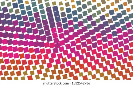 Geometric design halftone with a set of colorful abstract circles. Multicolor, rainbow vector layout with lines, rectangles. Decorative design in an abstract style with rectangles. EPS 10 Vector