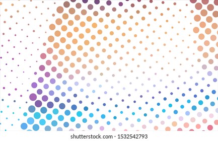 Geometric design halftone with a set of colorful abstract circles. Multicolor, rainbow vector layout with lines, rectangles. Decorative design in an abstract style with rectangles. EPS 10 Vector