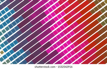 Geometric design halftone with a set of colorful abstract circles. Multicolor, rainbow vector layout with lines, rectangles. Decorative design in an abstract style with rectangles. EPS 10 Vector