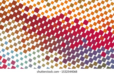 Geometric design halftone with a set of colorful abstract circles. Multicolor, rainbow vector layout with lines, rectangles. Decorative design in an abstract style with rectangles. EPS 10 Vector