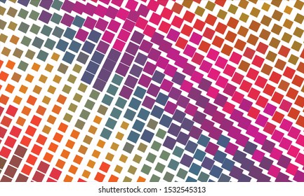 Geometric design halftone with a set of colorful abstract circles. Multicolor, rainbow vector layout with lines, rectangles. Decorative design in an abstract style with rectangles. EPS 10 Vector