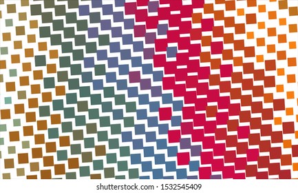 Geometric design halftone with a set of colorful abstract circles. Multicolor, rainbow vector layout with lines, rectangles. Decorative design in an abstract style with rectangles. EPS 10 Vector