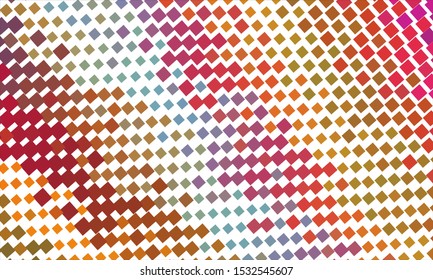 Geometric design halftone with a set of colorful abstract circles. Multicolor, rainbow vector layout with lines, rectangles. Decorative design in an abstract style with rectangles. EPS 10 Vector