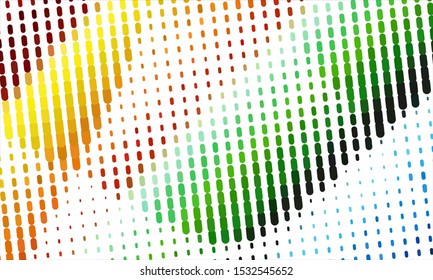 Geometric design halftone with a set of colorful abstract circles. Multicolor, rainbow vector layout with lines, rectangles. Decorative design in an abstract style with rectangles. EPS 10 Vector