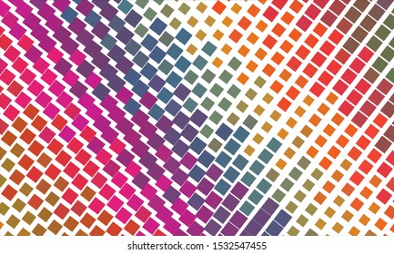 Geometric design halftone with a set of colorful abstract circles. Multicolor, rainbow vector layout with lines, rectangles. Decorative design in an abstract style with rectangles. EPS 10 Vector