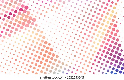 Geometric design halftone with a set of colorful abstract circles. Multicolor, rainbow vector layout with lines. Decorative design in an abstract style. EPS 10 Vector
