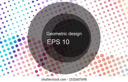 Geometric design halftone with a set of colorful abstract circles. Multicolor, rainbow vector layout with lines, rectangles. Decorative design in an abstract style with rectangles. EPS 10 Vector