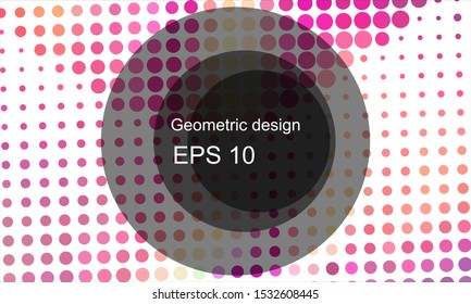 Geometric design halftone with a set of colorful abstract circles. Multicolor, rainbow vector layout with lines, rectangles. Decorative design in an abstract style with rectangles. EPS 10 Vector