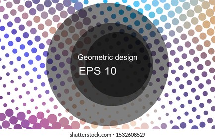 Geometric design halftone with a set of colorful abstract circles. Multicolor, rainbow vector layout with lines, rectangles. Decorative design in an abstract style with rectangles. EPS 10 Vector