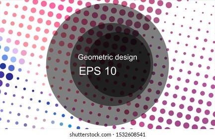 Geometric design halftone with a set of colorful abstract circles. Multicolor, rainbow vector layout with lines, rectangles. Decorative design in an abstract style with rectangles. EPS 10 Vector