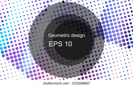 Geometric design halftone with a set of colorful abstract circles. Multicolor, rainbow vector layout with lines, rectangles. Decorative design in an abstract style with rectangles. EPS 10 Vector