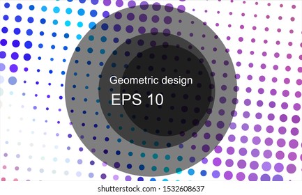 Geometric design halftone with a set of colorful abstract circles. Multicolor, rainbow vector layout with lines, rectangles. Decorative design in an abstract style with rectangles. EPS 10 Vector