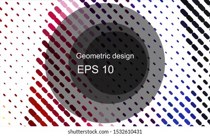 Geometric design halftone with a set of colorful abstract circles. Multicolor, rainbow vector layout with lines, rectangles. Decorative design in an abstract style with rectangles. EPS 10 Vector