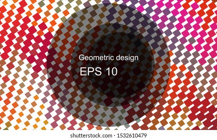 Geometric design halftone with a set of colorful abstract circles. Multicolor, rainbow vector layout with lines, rectangles. Decorative design in an abstract style with rectangles. EPS 10 Vector