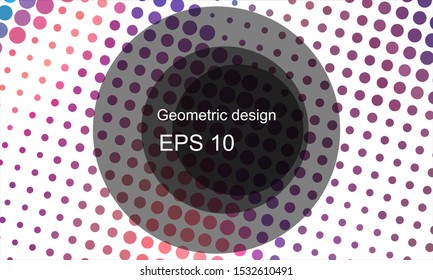 Geometric design halftone with a set of colorful abstract circles. Multicolor, rainbow vector layout with lines, rectangles. Decorative design in an abstract style with rectangles. EPS 10 Vector