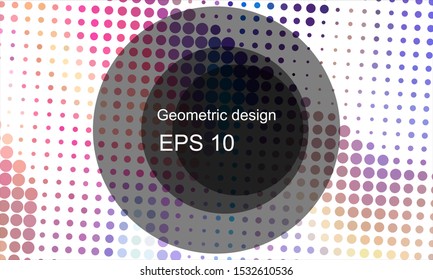 Geometric design halftone with a set of colorful abstract circles. Multicolor, rainbow vector layout with lines, rectangles. Decorative design in an abstract style with rectangles. EPS 10 Vector