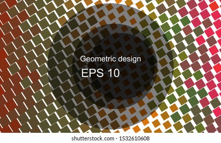 Geometric design halftone with a set of colorful abstract circles. Multicolor, rainbow vector layout with lines, rectangles. Decorative design in an abstract style with rectangles. EPS 10 Vector