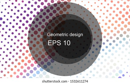 Geometric design halftone with a set of colorful abstract circles. Multicolor, rainbow vector layout with lines, rectangles. Decorative design in an abstract style with rectangles. EPS 10 Vector