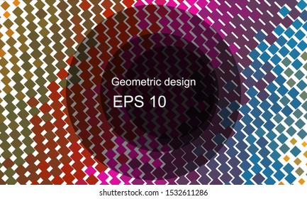 Geometric design halftone with a set of colorful abstract circles. Multicolor, rainbow vector layout with lines, rectangles. Decorative design in an abstract style with rectangles. EPS 10 Vector
