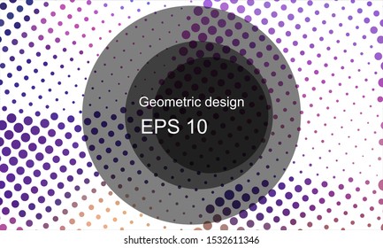 Geometric design halftone with a set of colorful abstract circles. Multicolor, rainbow vector layout with lines, rectangles. Decorative design in an abstract style with rectangles. EPS 10 Vector
