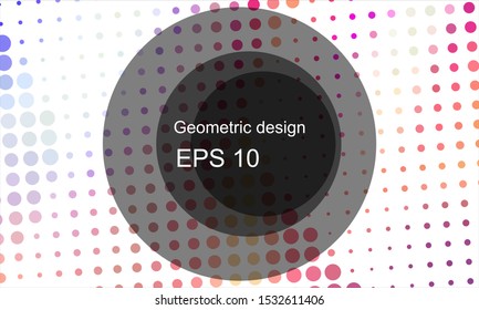 Geometric design halftone with a set of colorful abstract circles. Multicolor, rainbow vector layout with lines, rectangles. Decorative design in an abstract style with rectangles. EPS 10 Vector