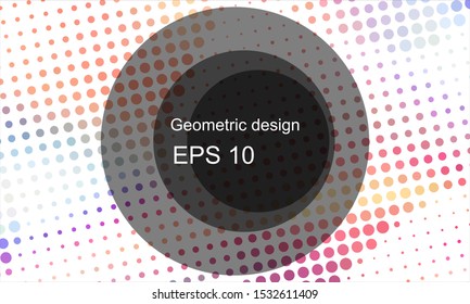 Geometric design halftone with a set of colorful abstract circles. Multicolor, rainbow vector layout with lines, rectangles. Decorative design in an abstract style with rectangles. EPS 10 Vector