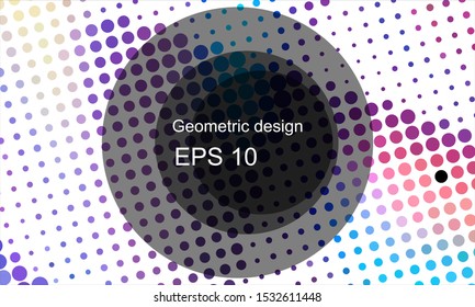 Geometric design halftone with a set of colorful abstract circles. Multicolor, rainbow vector layout with lines, rectangles. Decorative design in an abstract style with rectangles. EPS 10 Vector