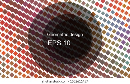 Geometric design halftone with a set of colorful abstract circles. Multicolor, rainbow vector layout with lines, rectangles. Decorative design in an abstract style with rectangles. EPS 10 Vector