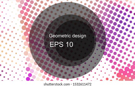 Geometric design halftone with a set of colorful abstract circles. Multicolor, rainbow vector layout with lines, rectangles. Decorative design in an abstract style with rectangles. EPS 10 Vector