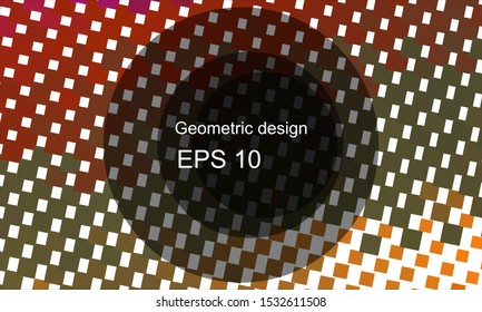 Geometric design halftone with a set of colorful abstract circles. Multicolor, rainbow vector layout with lines, rectangles. Decorative design in an abstract style with rectangles. EPS 10 Vector