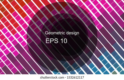 Geometric design halftone with a set of colorful abstract circles. Multicolor, rainbow vector layout with lines, rectangles. Decorative design in an abstract style with rectangles. EPS 10 Vector